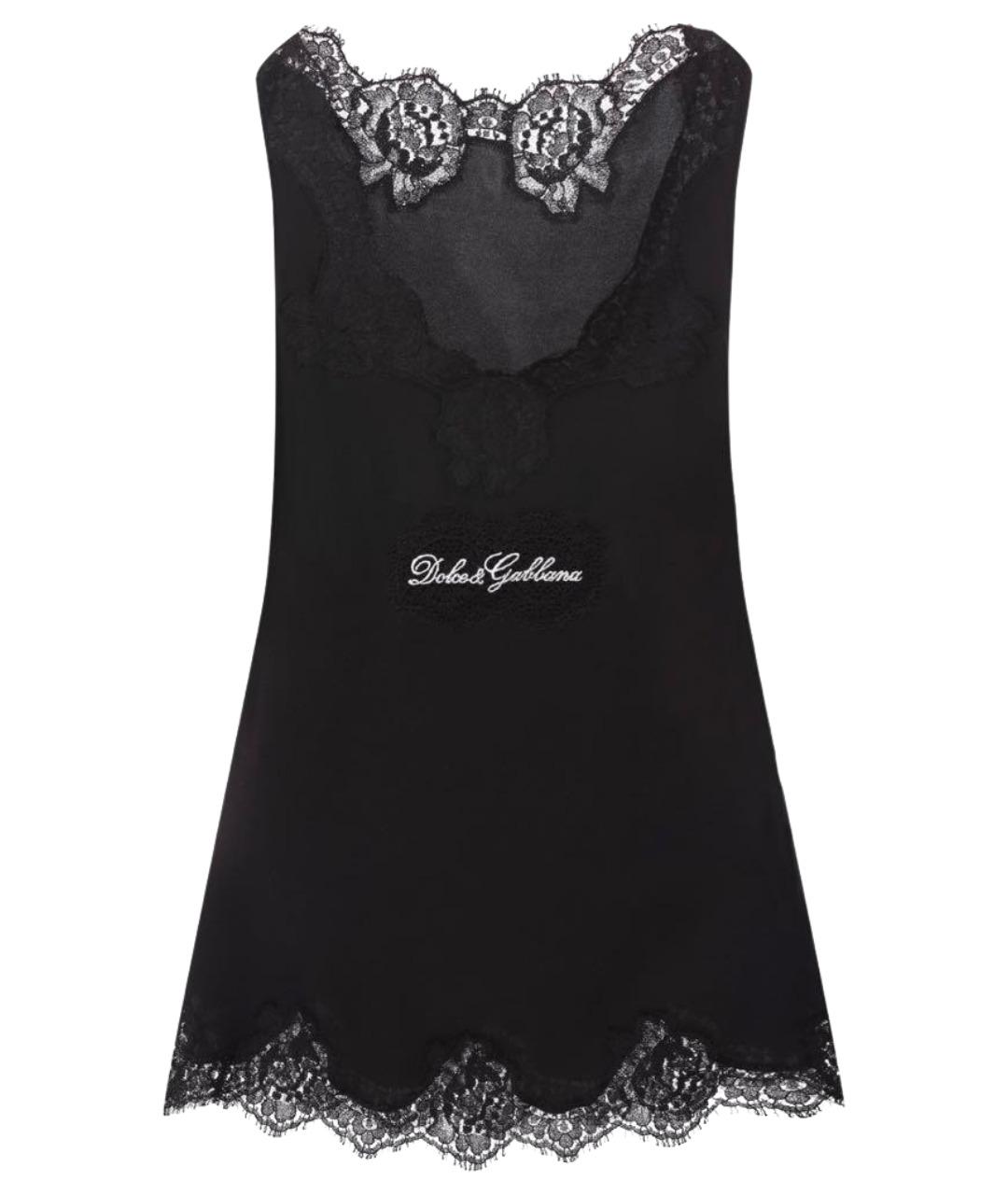 DOLCE&GABBANA Черная шелковая майка, фото 1