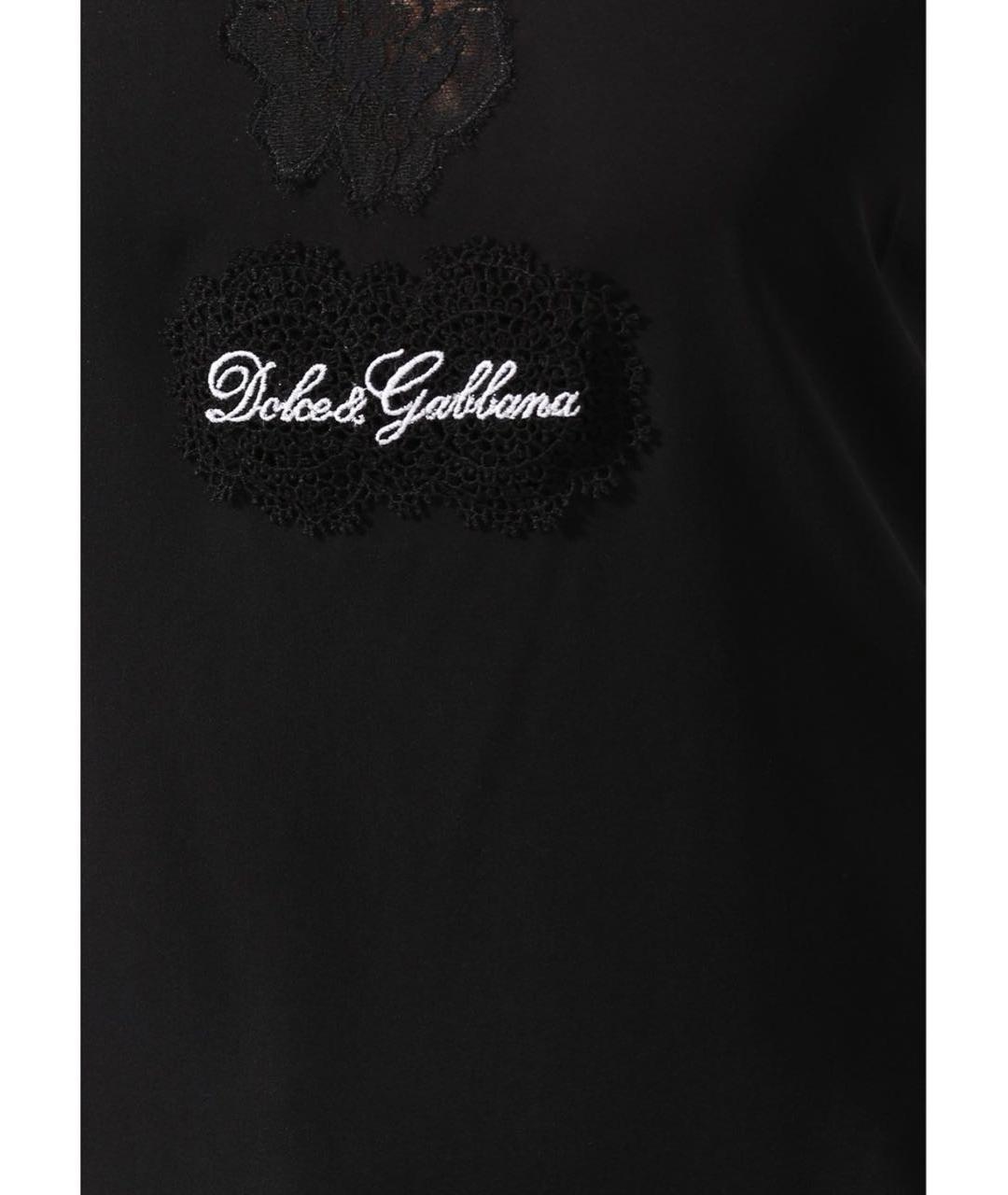 DOLCE&GABBANA Черная шелковая майка, фото 4