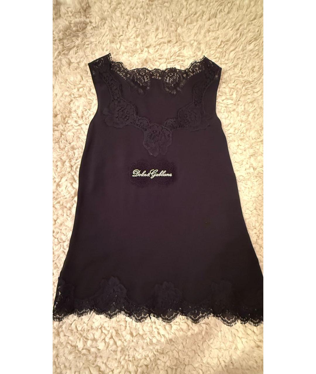 DOLCE&GABBANA Черная шелковая майка, фото 6