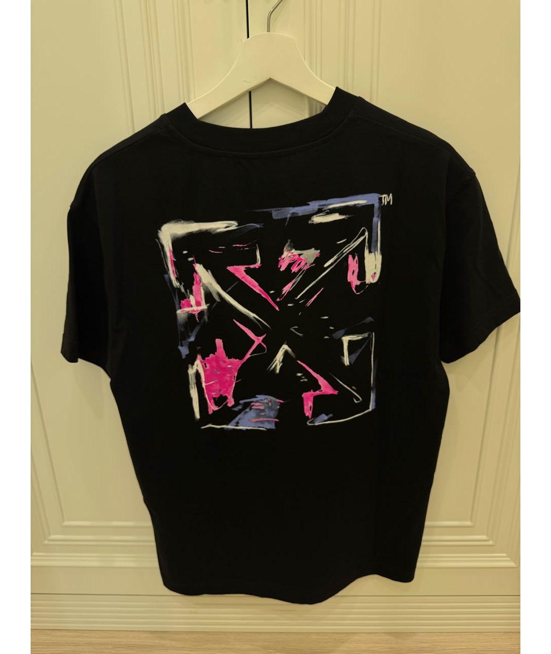 OFF-WHITE Черная хлопковая футболка, фото 2