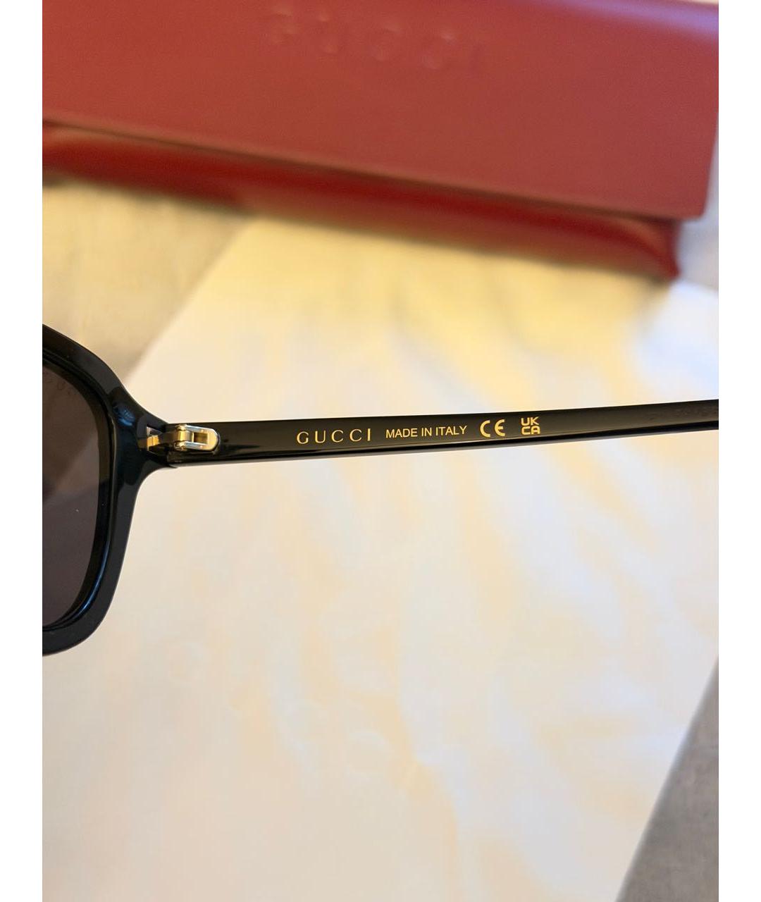 GUCCI Черные пластиковые солнцезащитные очки, фото 8