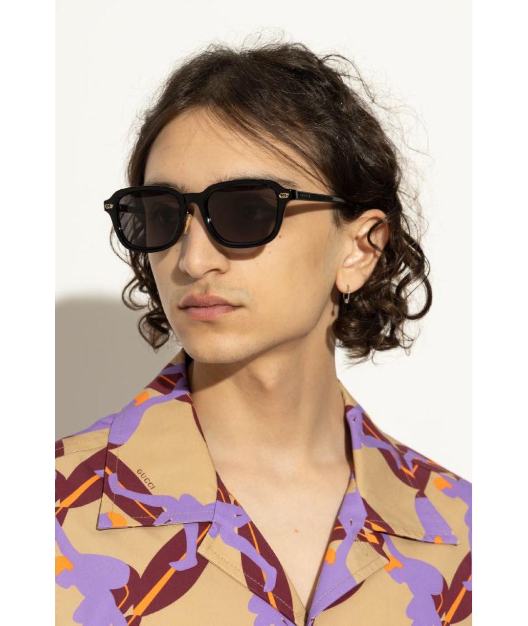GUCCI Черные пластиковые солнцезащитные очки, фото 2
