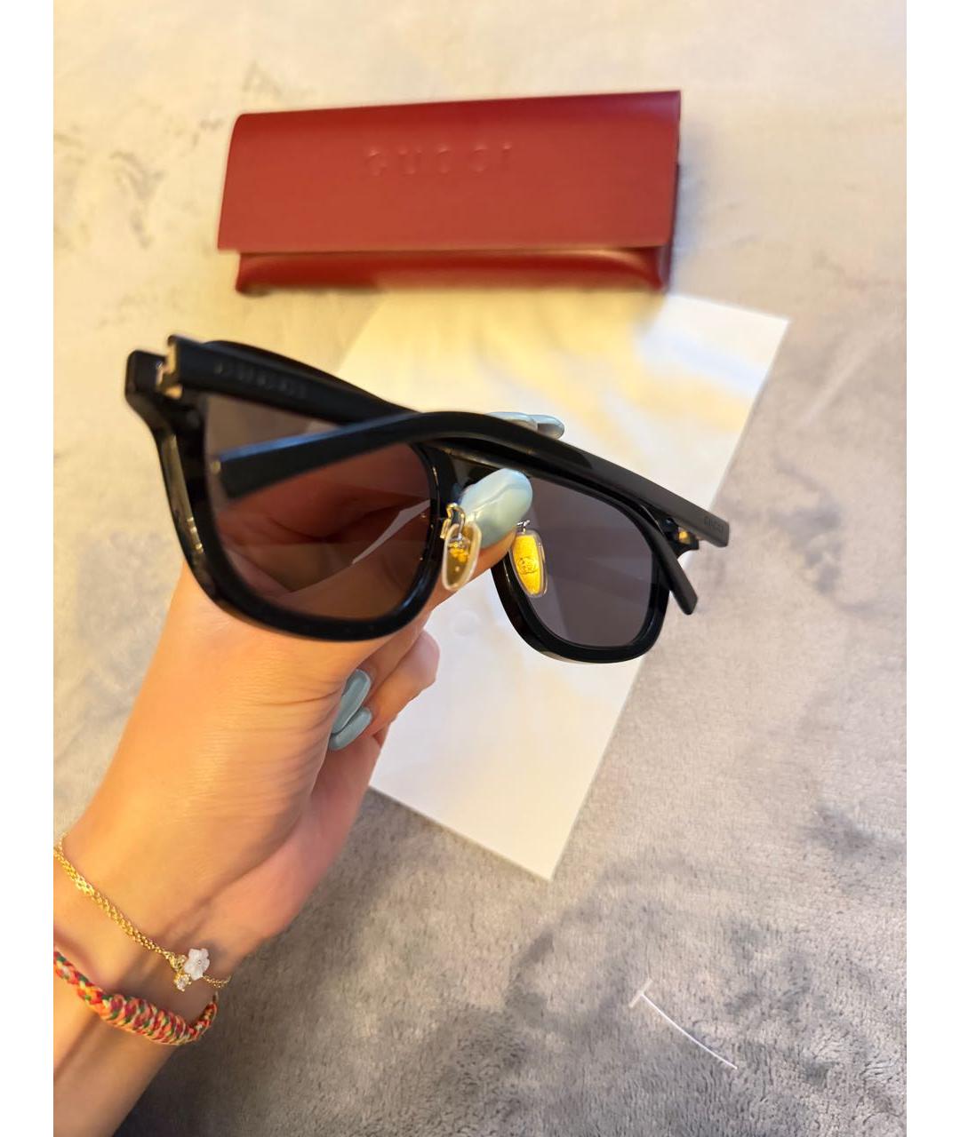 GUCCI Черные пластиковые солнцезащитные очки, фото 6