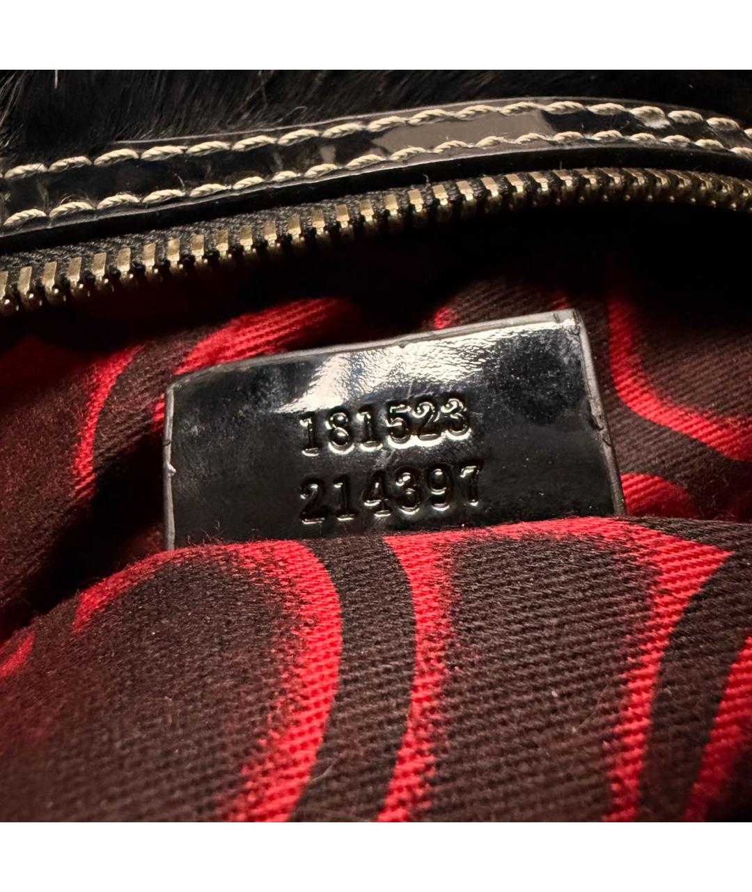 GUCCI Черная меховая сумка с короткими ручками, фото 6