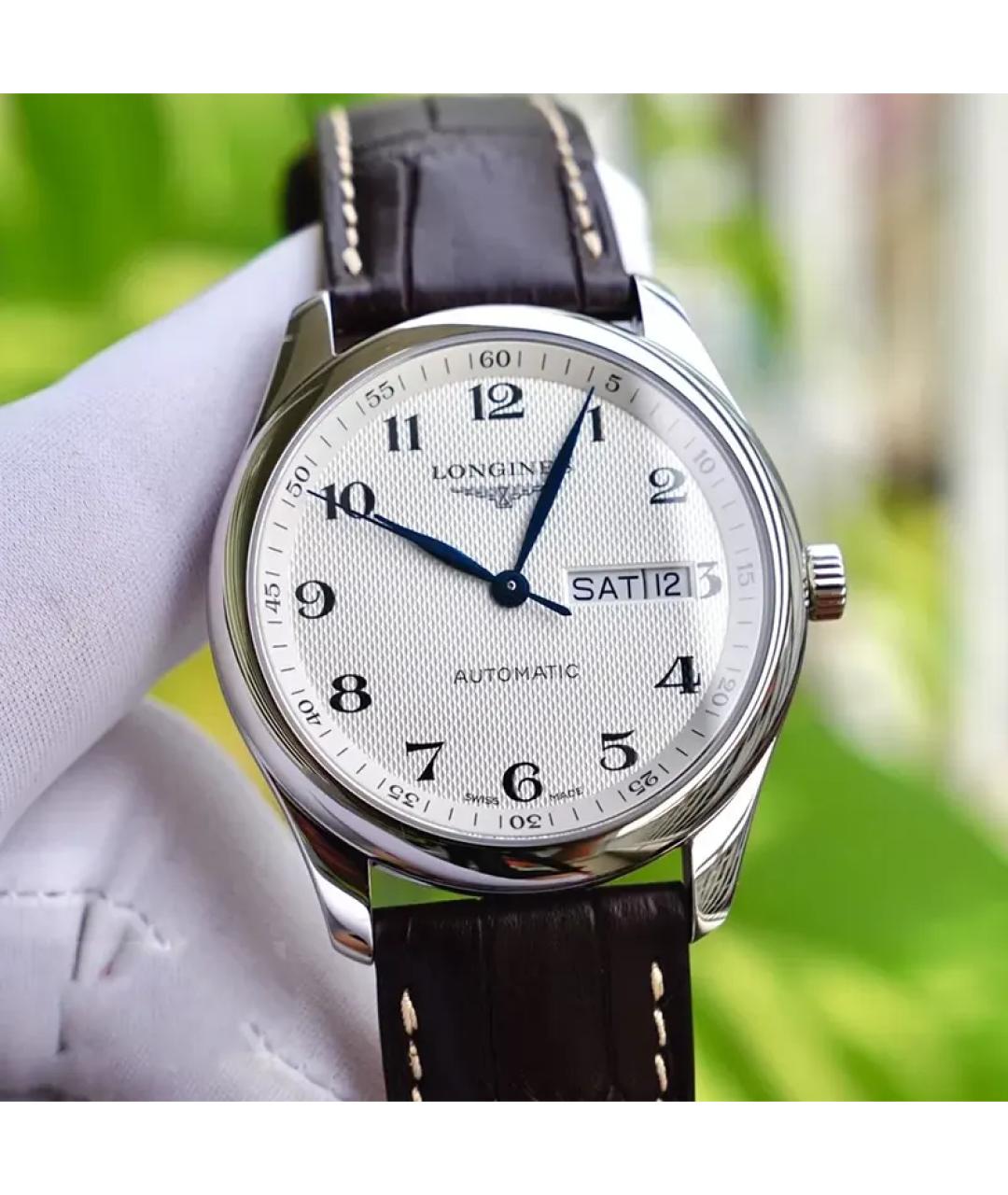 LONGINES Белые стальные часы, фото 2