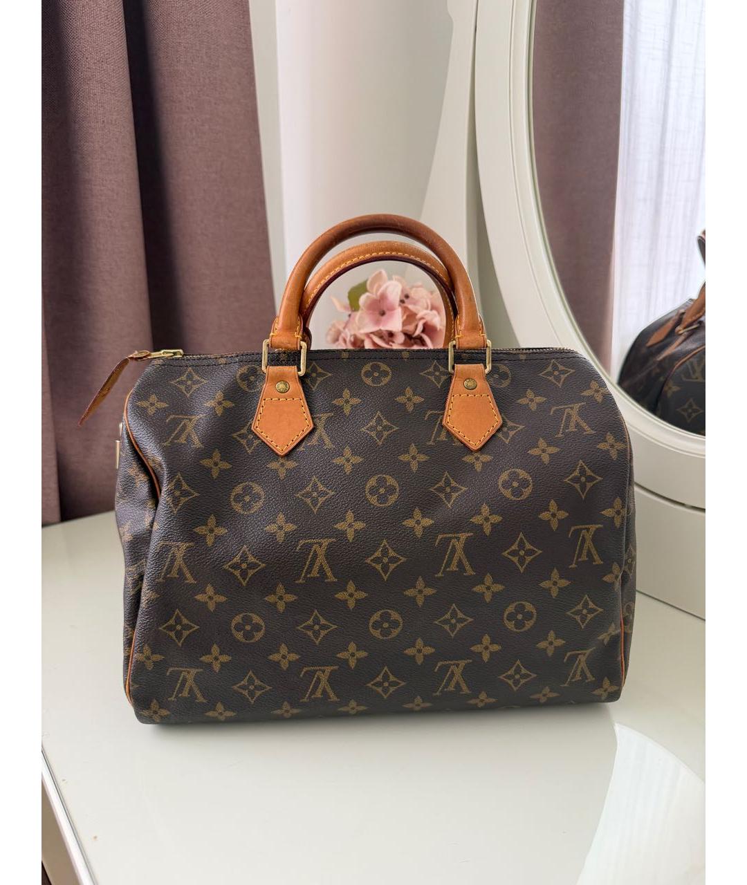 LOUIS VUITTON Коричневая сумка с короткими ручками, фото 3