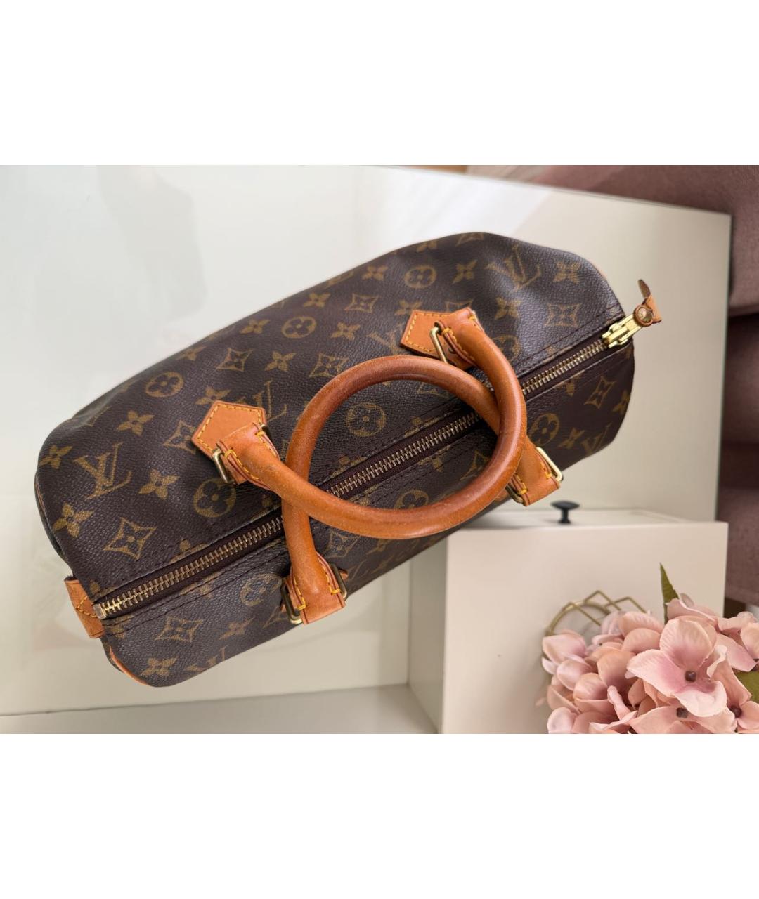 LOUIS VUITTON Коричневая сумка с короткими ручками, фото 5