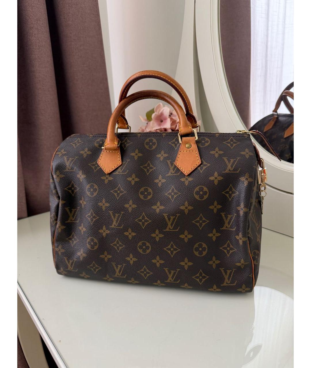 LOUIS VUITTON Коричневая сумка с короткими ручками, фото 9