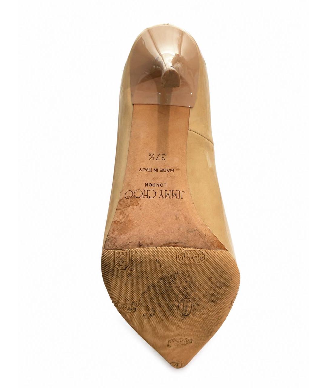JIMMY CHOO Бежевые туфли из лакированной кожи, фото 3