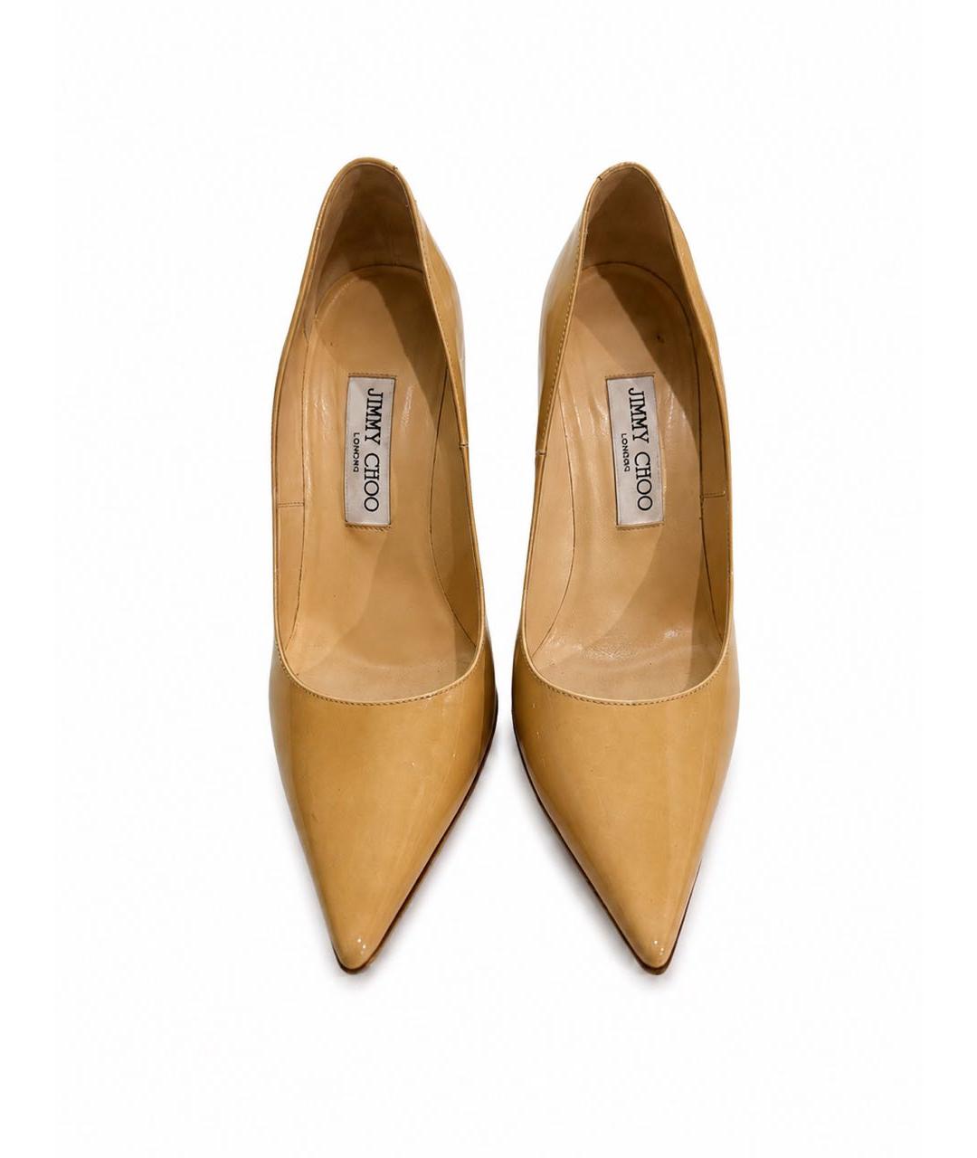 JIMMY CHOO Бежевые туфли из лакированной кожи, фото 2