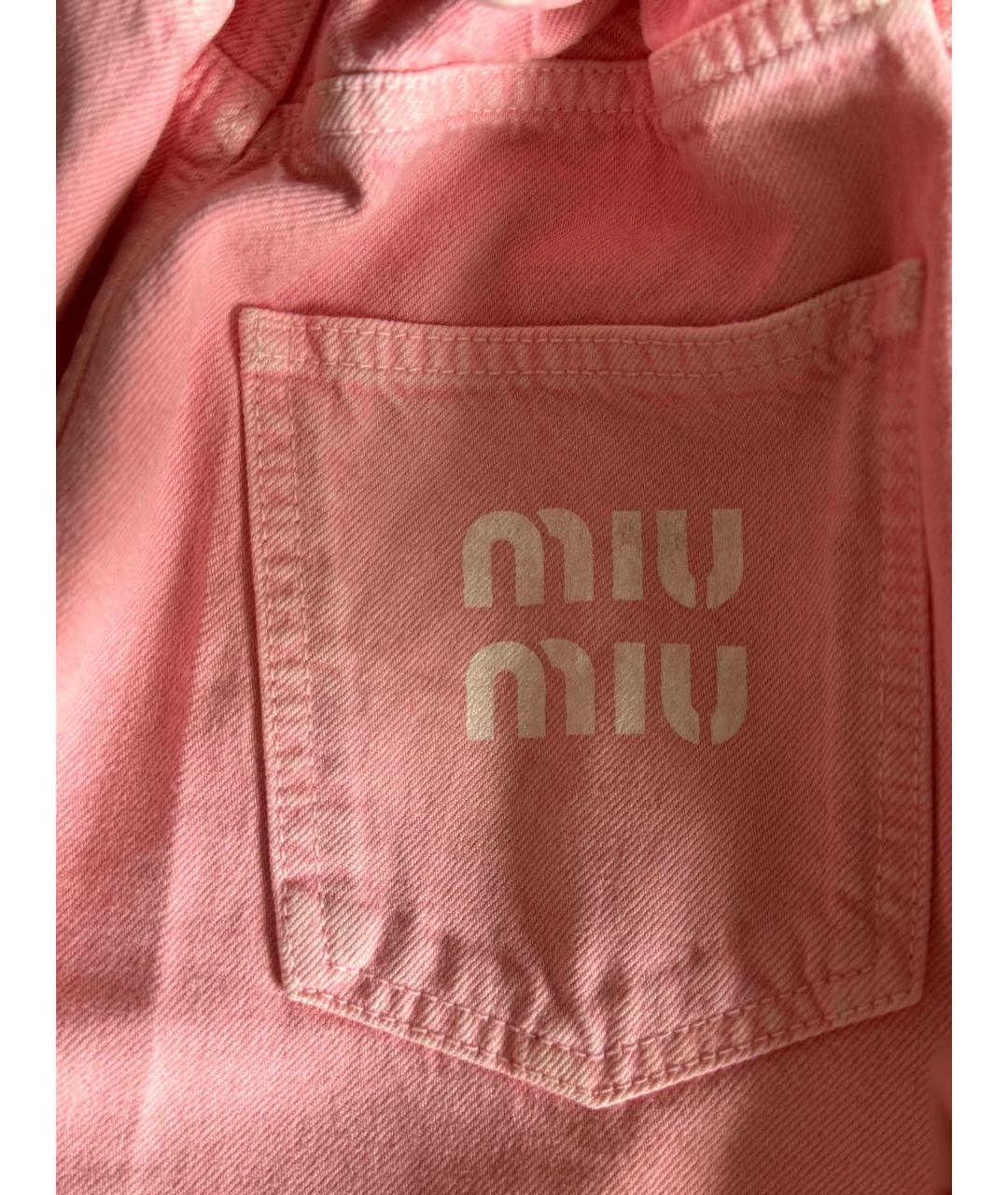 MIU MIU Розовые деним шорты, фото 4