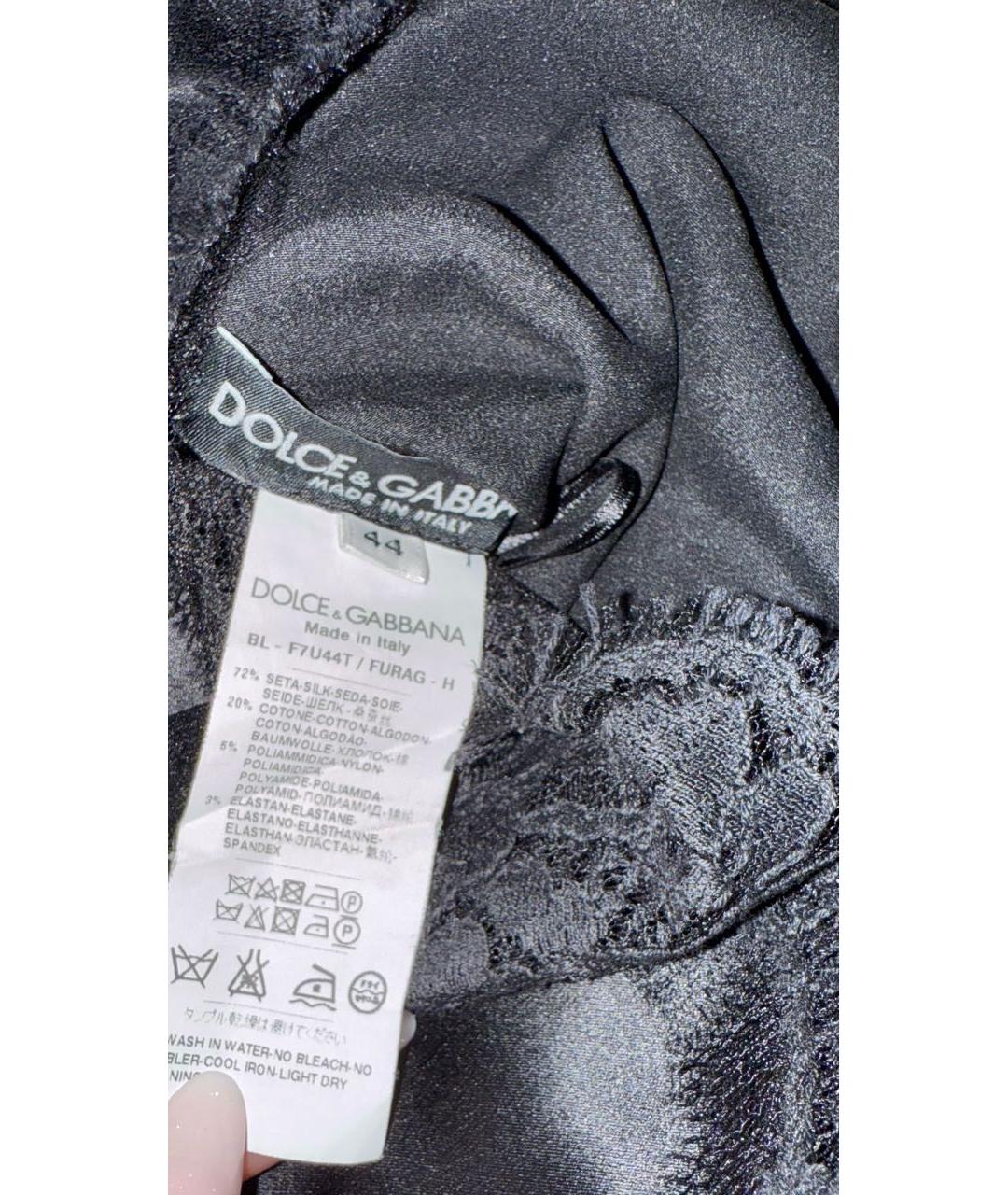DOLCE&GABBANA Черная шелковая майка, фото 3