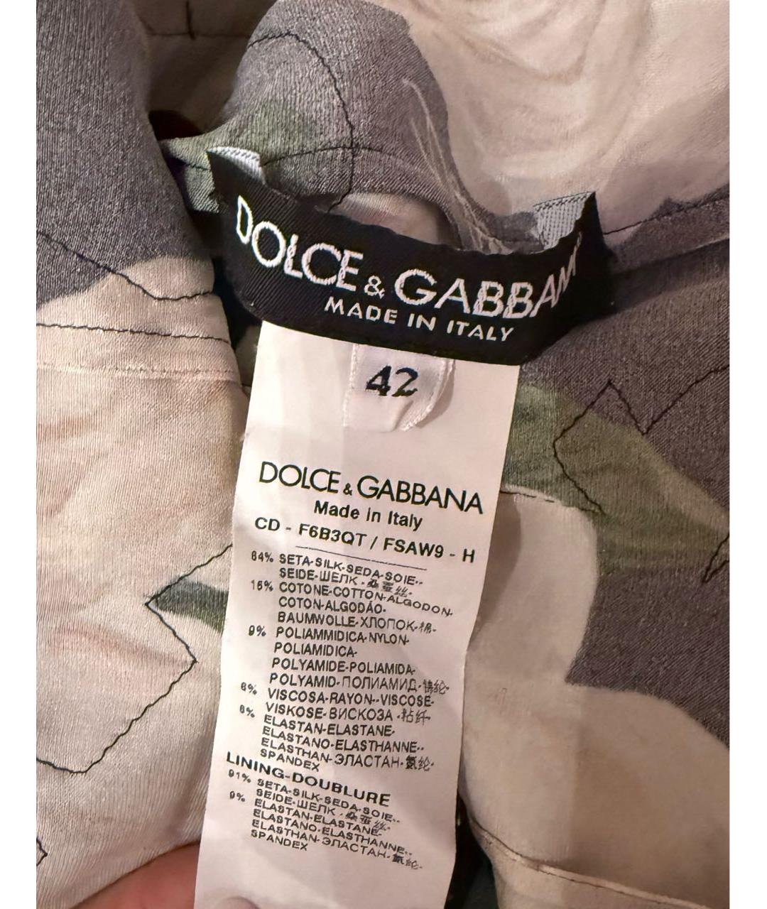 DOLCE&GABBANA Мульти шелковое платье, фото 4