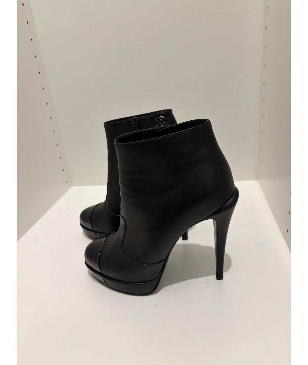 CHANEL Черные кожаные ботильоны, фото 6