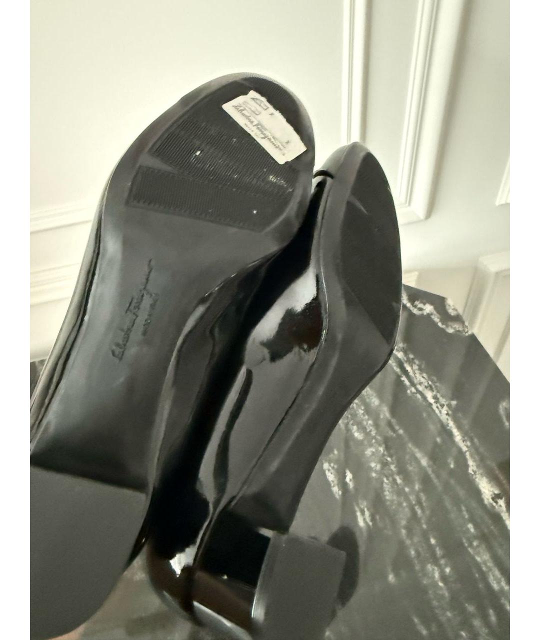 FERRAGAMO Черные туфли из лакированной кожи, фото 7
