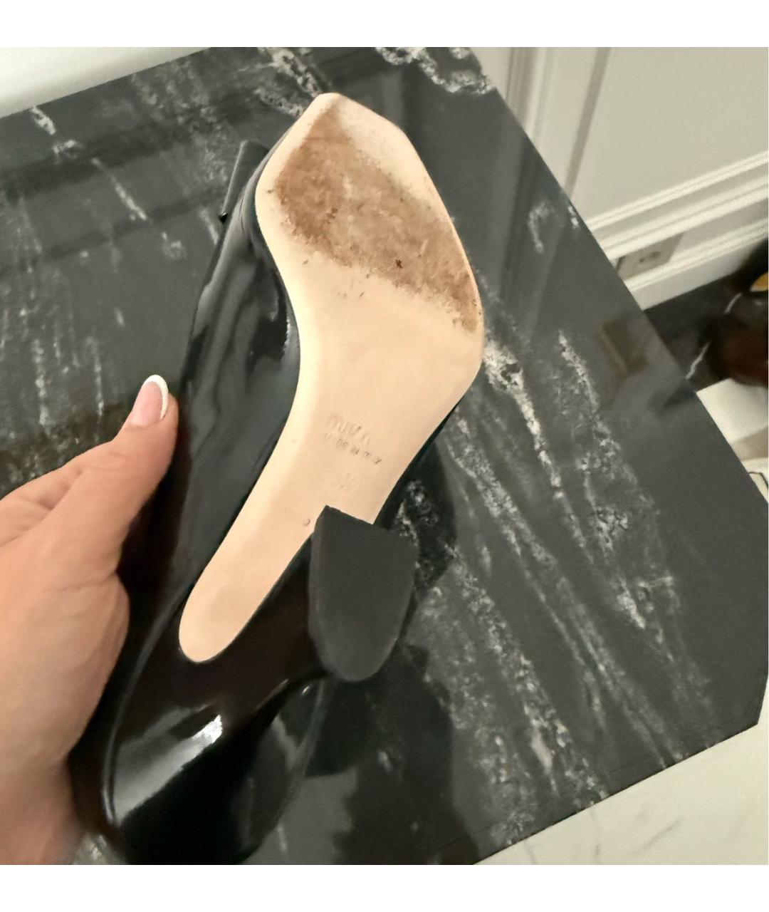 MIU MIU Черные туфли из лакированной кожи, фото 6