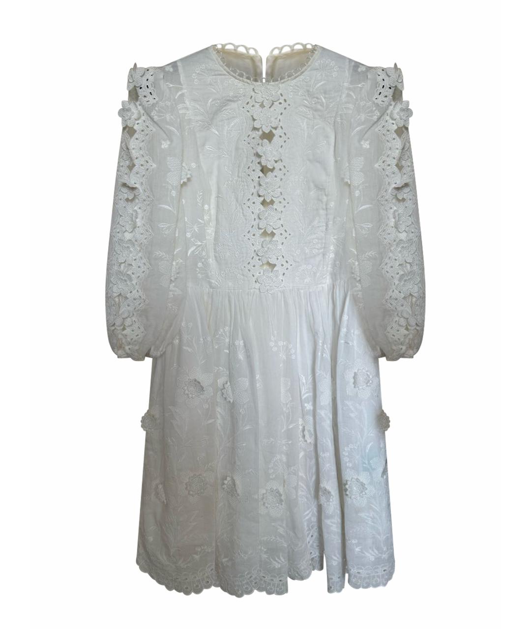 ZIMMERMANN Белое хлопковое повседневное платье, фото 1