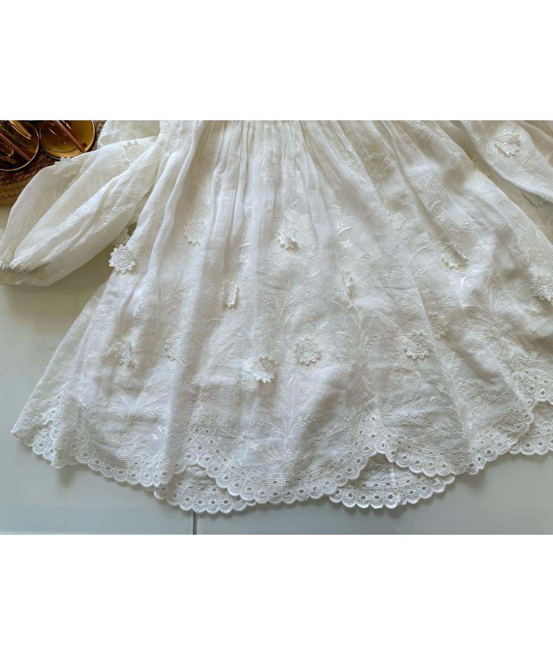 ZIMMERMANN Белое хлопковое повседневное платье, фото 8