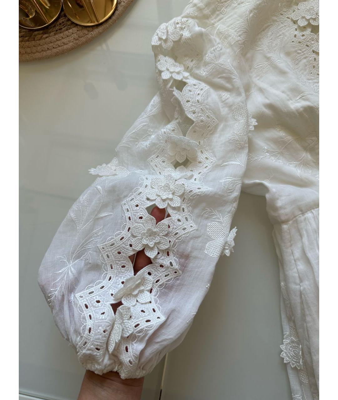ZIMMERMANN Белое хлопковое повседневное платье, фото 4