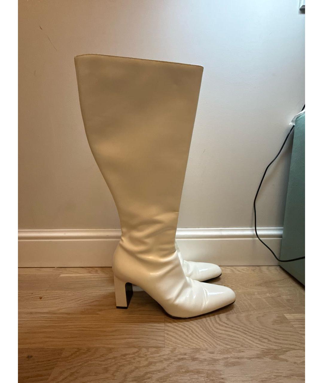 BALENCIAGA Белые кожаные сапоги, фото 5