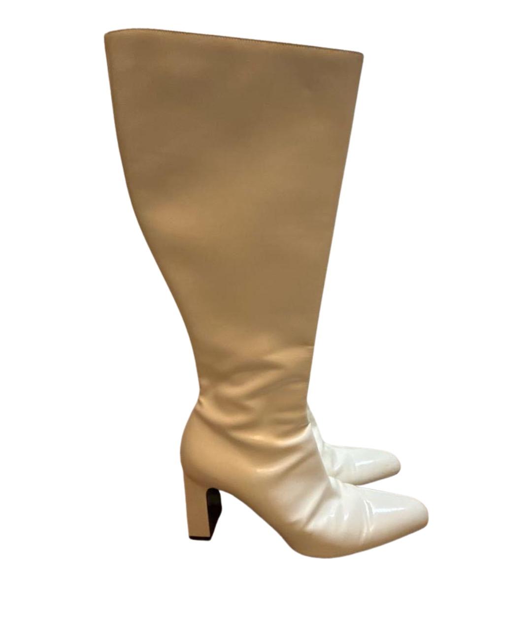 BALENCIAGA Белые кожаные сапоги, фото 1
