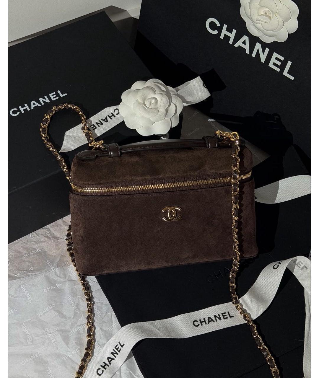 CHANEL Коричневая замшевая сумка через плечо, фото 2