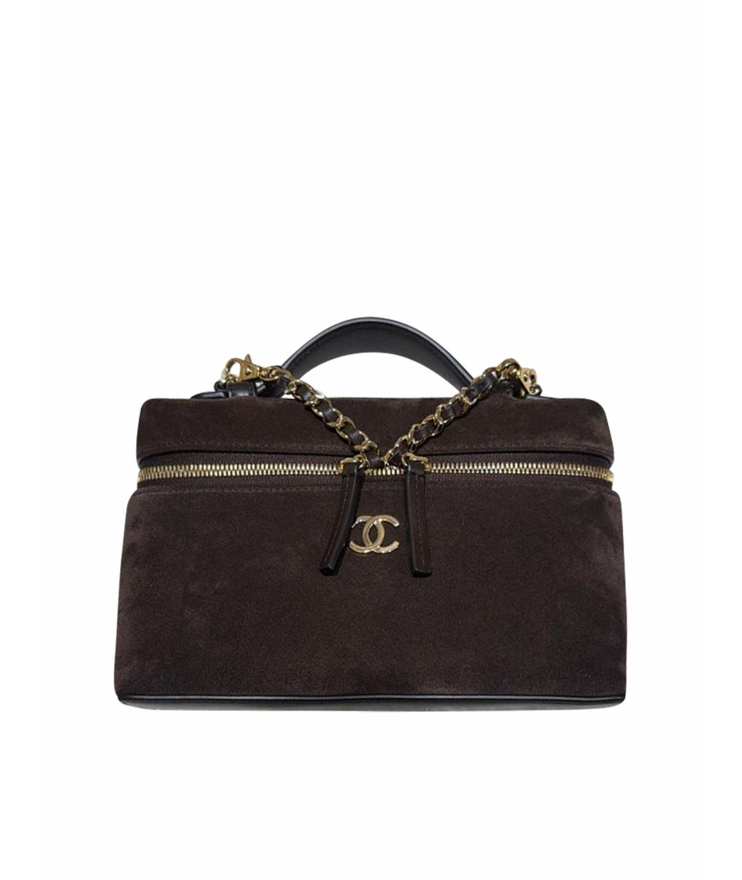 CHANEL Коричневая замшевая сумка через плечо, фото 1