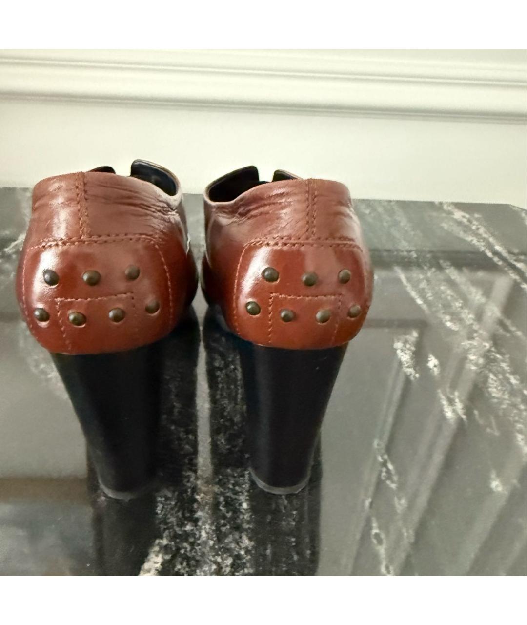 TOD'S Коричневые кожаные туфли, фото 3