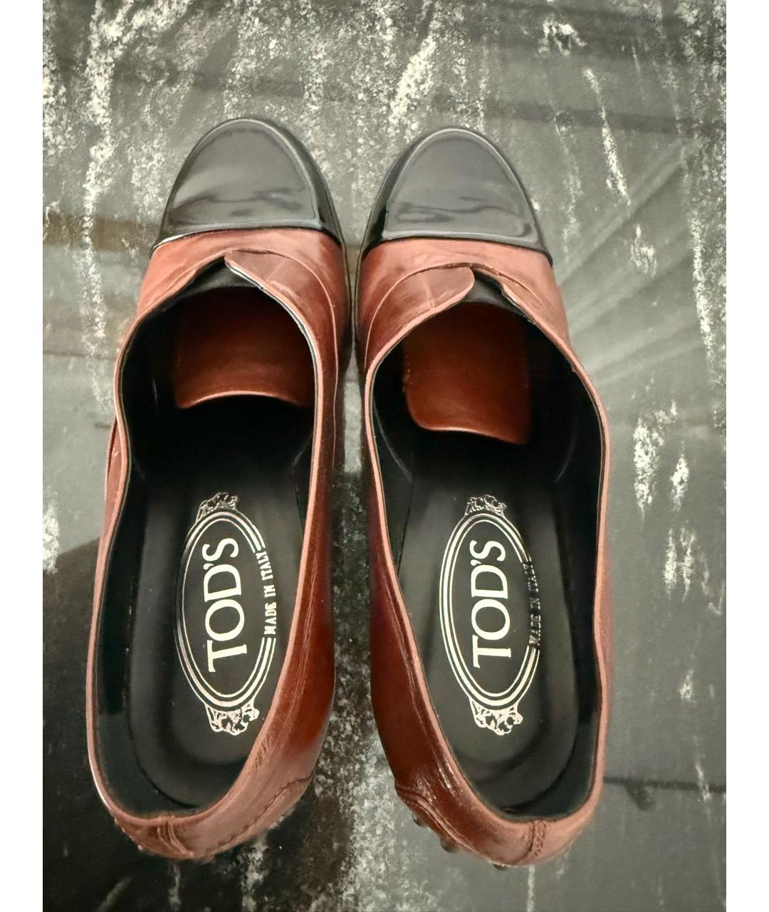 TOD'S Коричневые кожаные туфли, фото 4