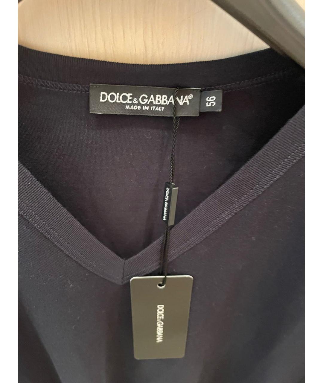 DOLCE&GABBANA Черная хлопковая футболка, фото 4