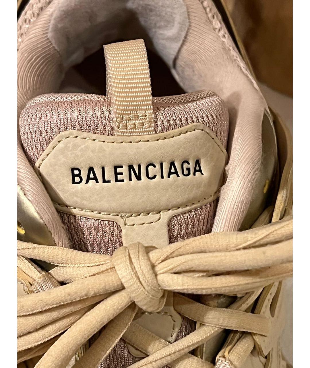 BALENCIAGA Бежевые низкие кроссовки / кеды, фото 5