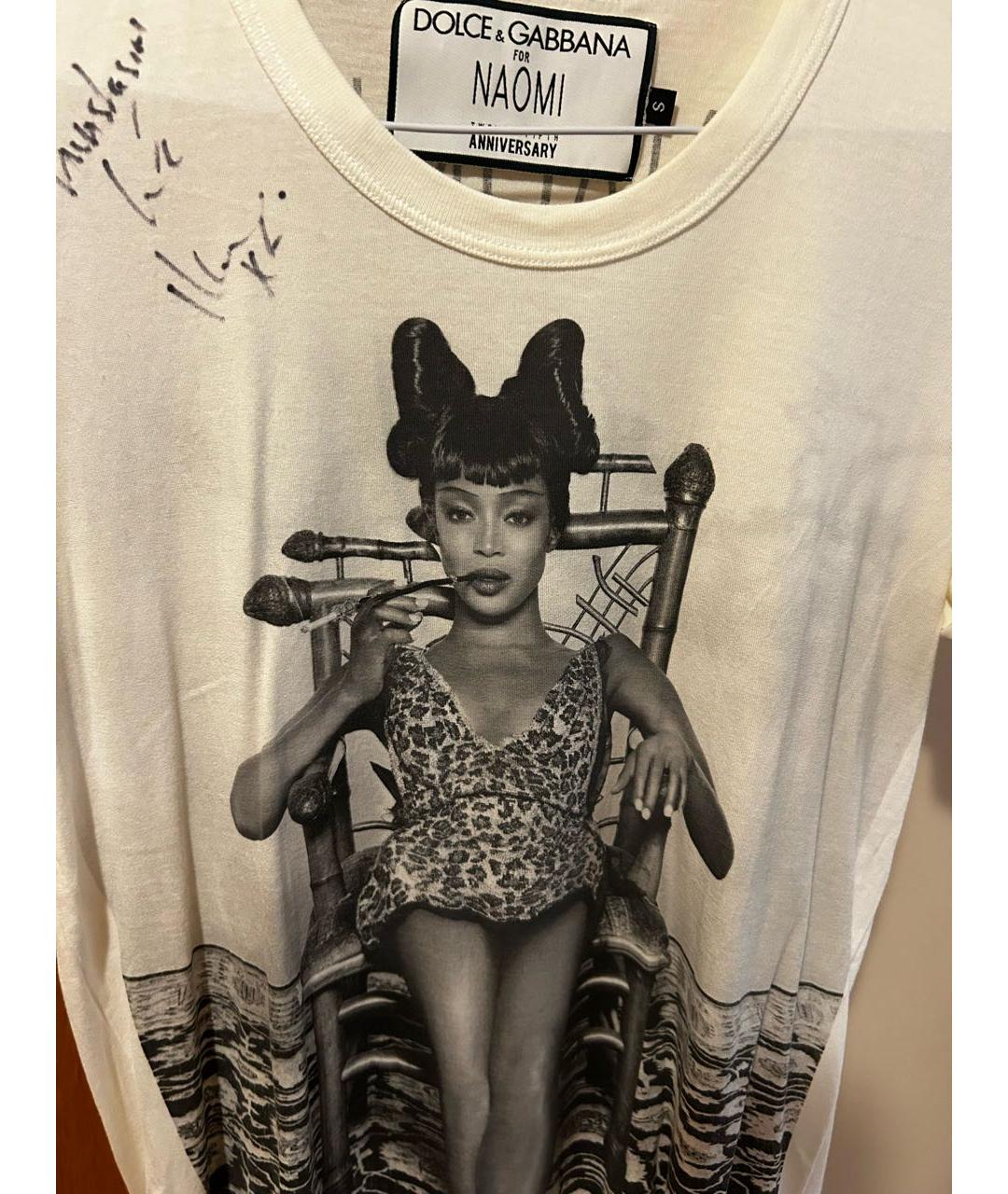 DOLCE&GABBANA Белая хлопковая футболка, фото 4