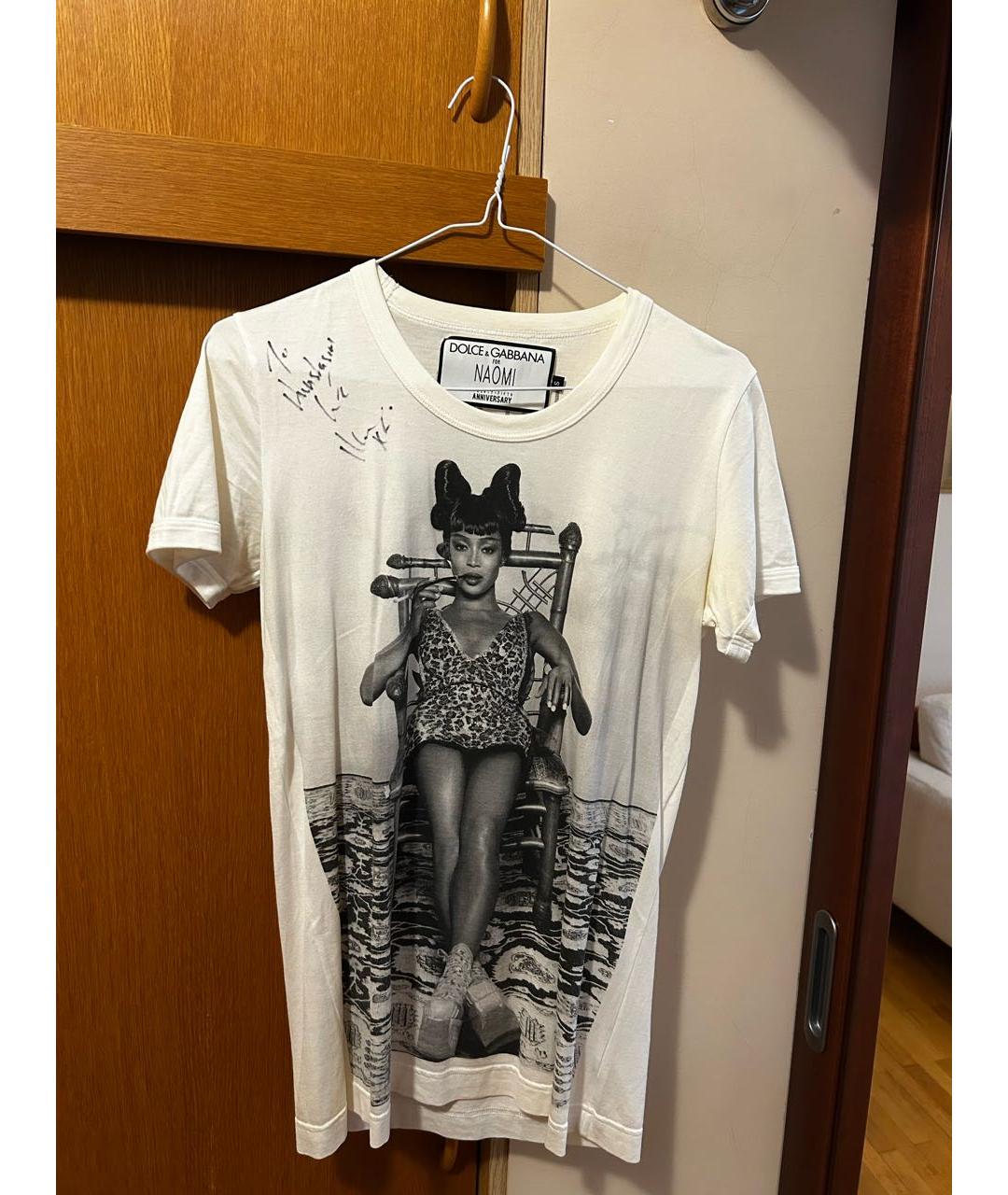 DOLCE&GABBANA Белая хлопковая футболка, фото 7