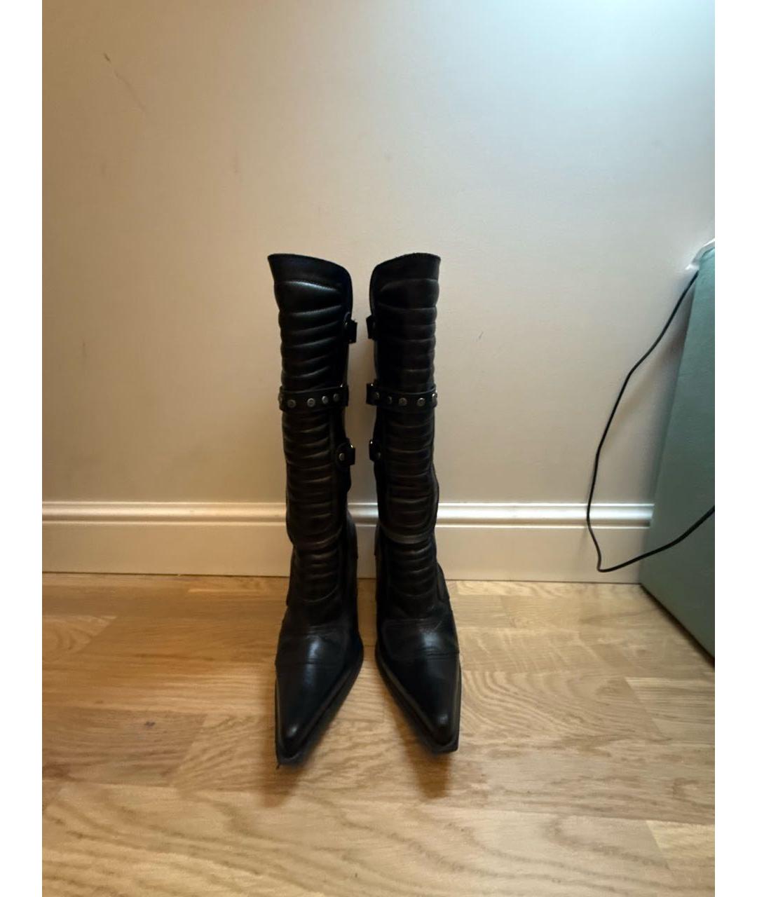VETEMENTS Черные кожаные сапоги, фото 2