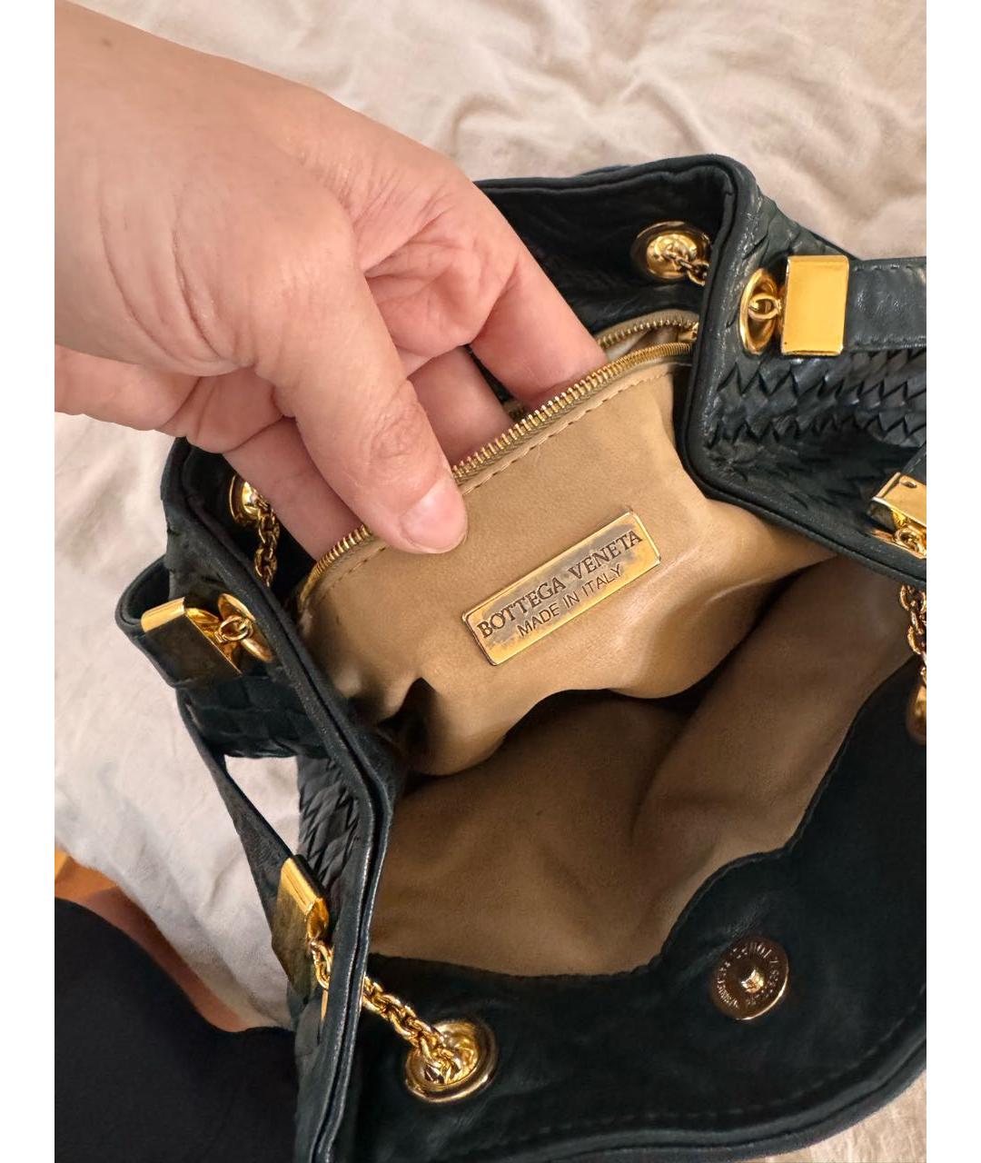 BOTTEGA VENETA Зеленая кожаная сумка через плечо, фото 4