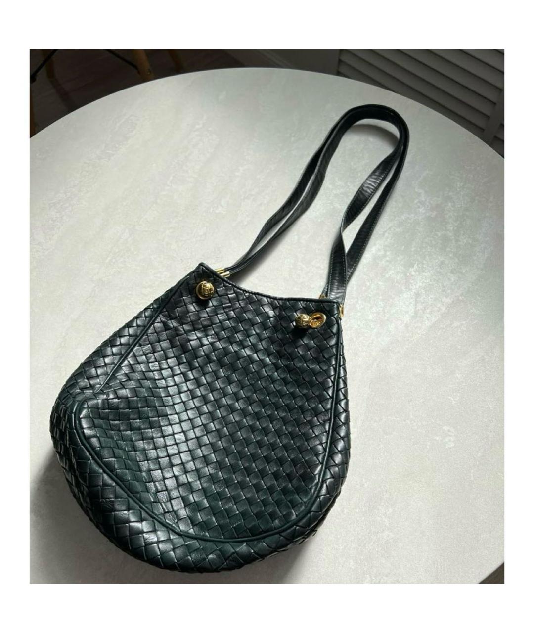 BOTTEGA VENETA Зеленая кожаная сумка через плечо, фото 3