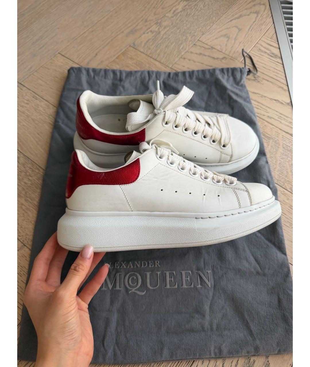 ALEXANDER MCQUEEN Белые кожаные кроссовки, фото 5