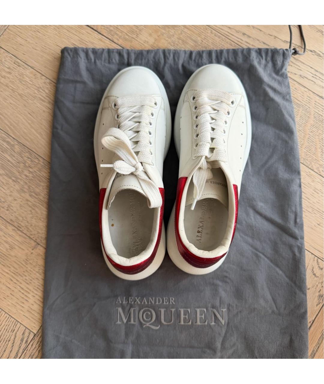 ALEXANDER MCQUEEN Белые кожаные кроссовки, фото 3