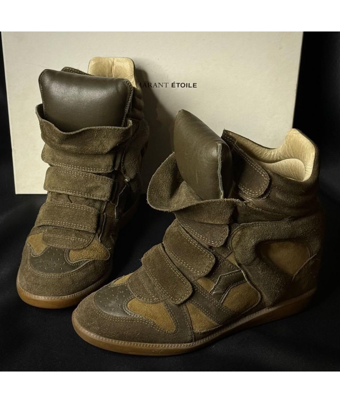 ISABEL MARANT Хаки замшевые кеды, фото 8