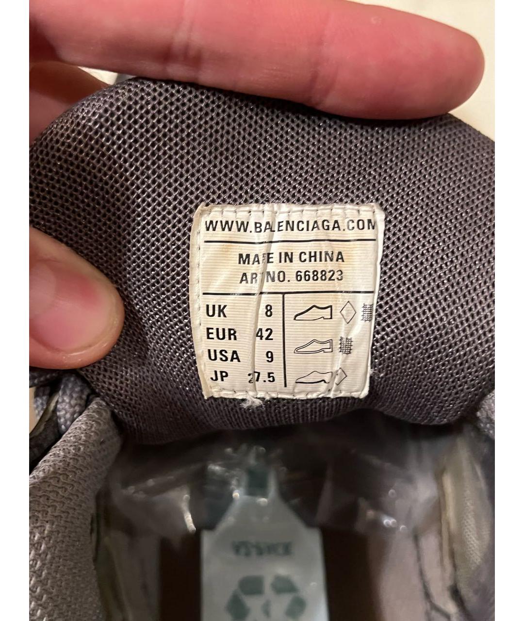 BALENCIAGA Антрацитовые низкие кроссовки / кеды, фото 5