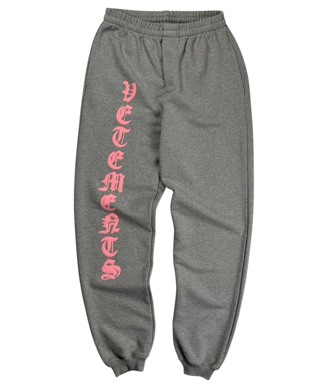 VETEMENTS Серые хлопковые спортивные брюки и шорты, фото 1