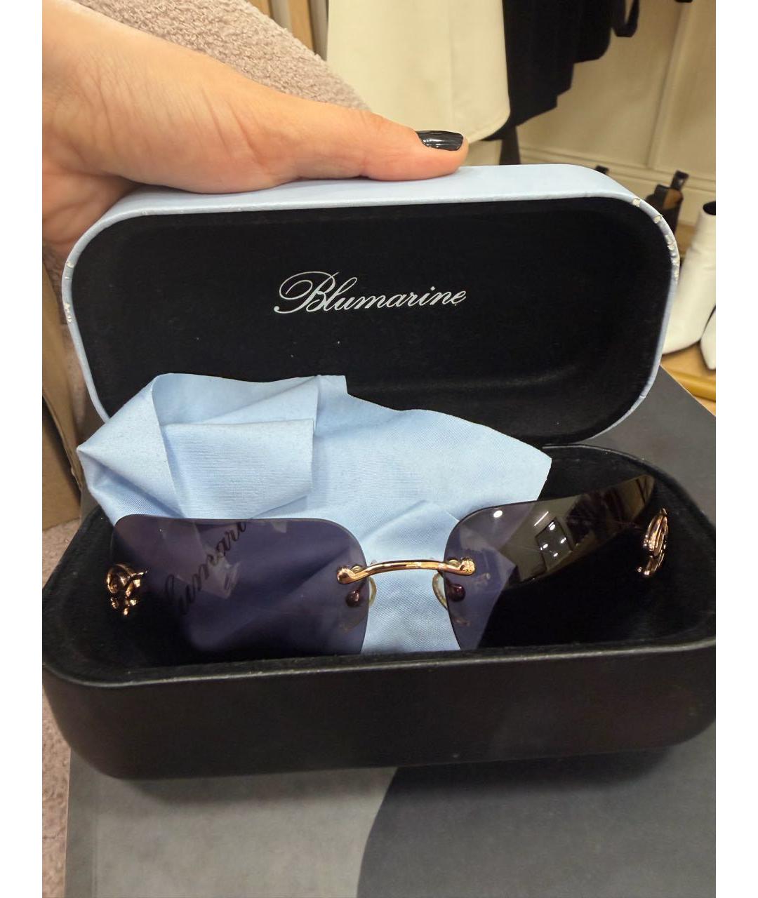 BLUMARINE Золотые металлические солнцезащитные очки, фото 8