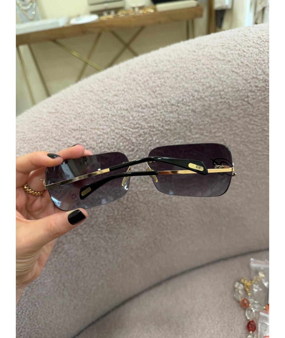 BLUMARINE Золотые металлические солнцезащитные очки, фото 3