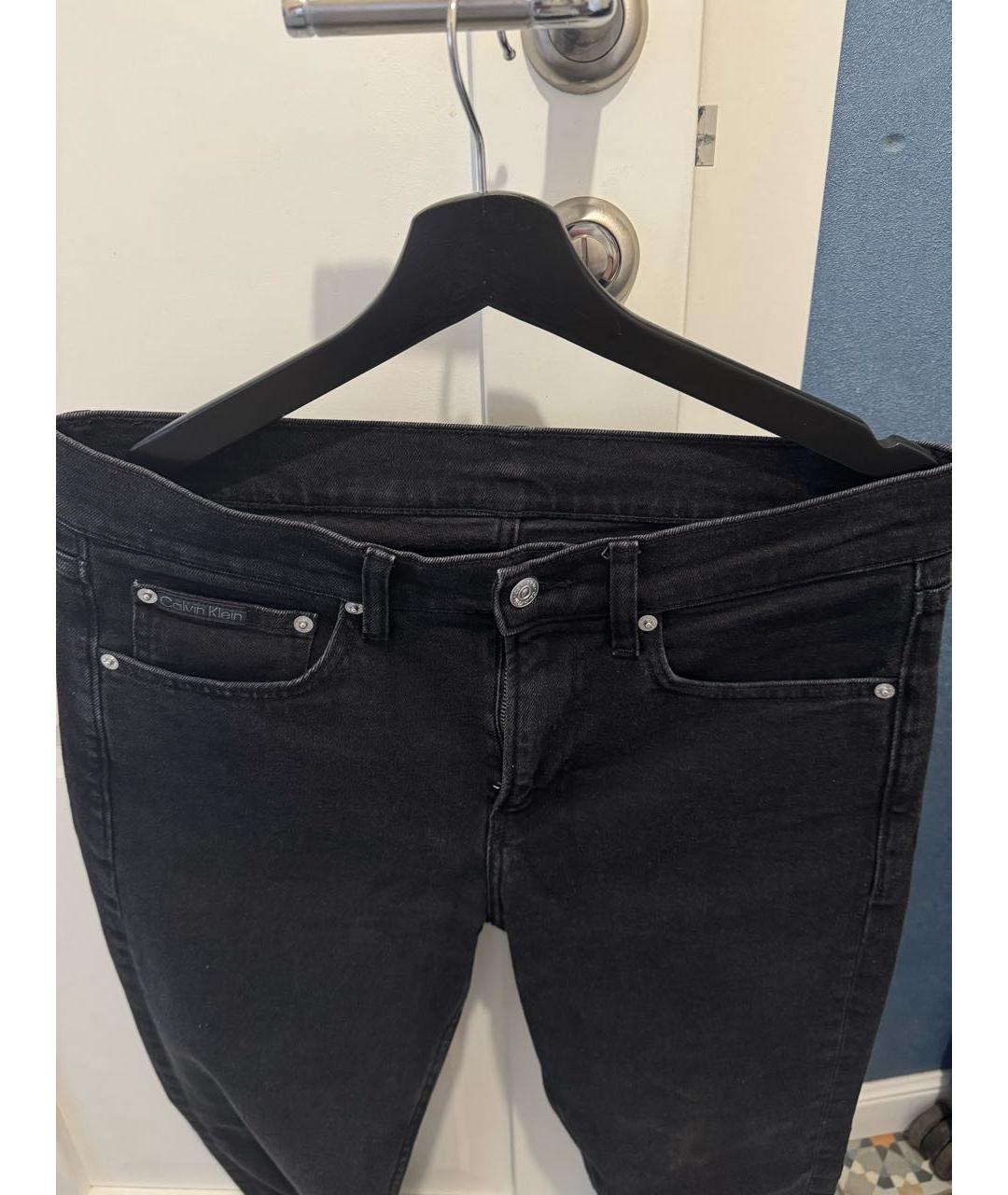 CALVIN KLEIN Черные хлопковые джинсы скинни, фото 3