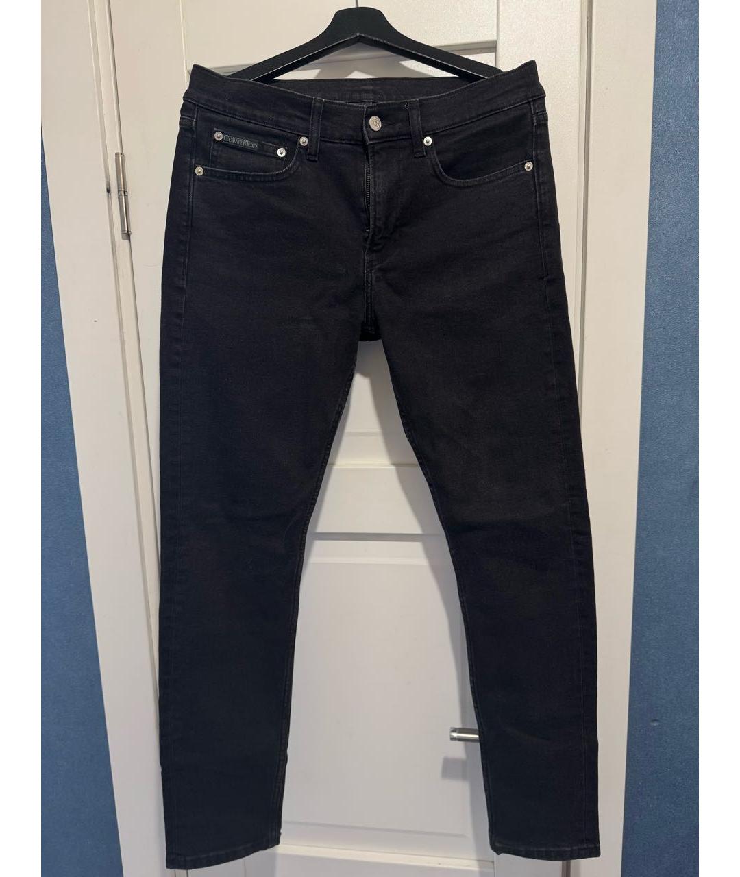 CALVIN KLEIN Черные хлопковые джинсы скинни, фото 8