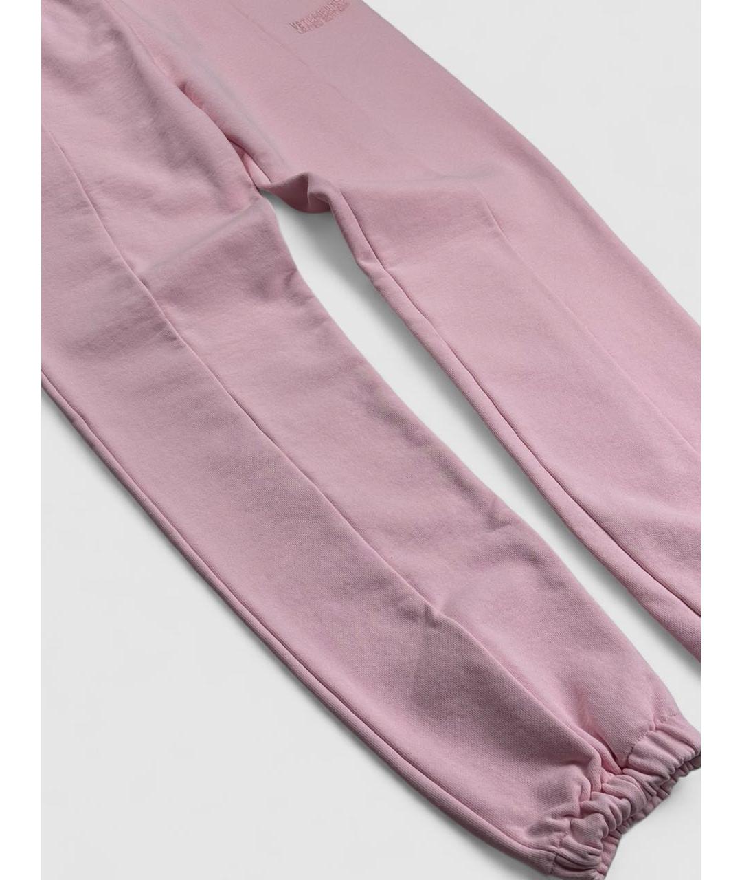 VETEMENTS Розовые хлопковые спортивные брюки и шорты, фото 4