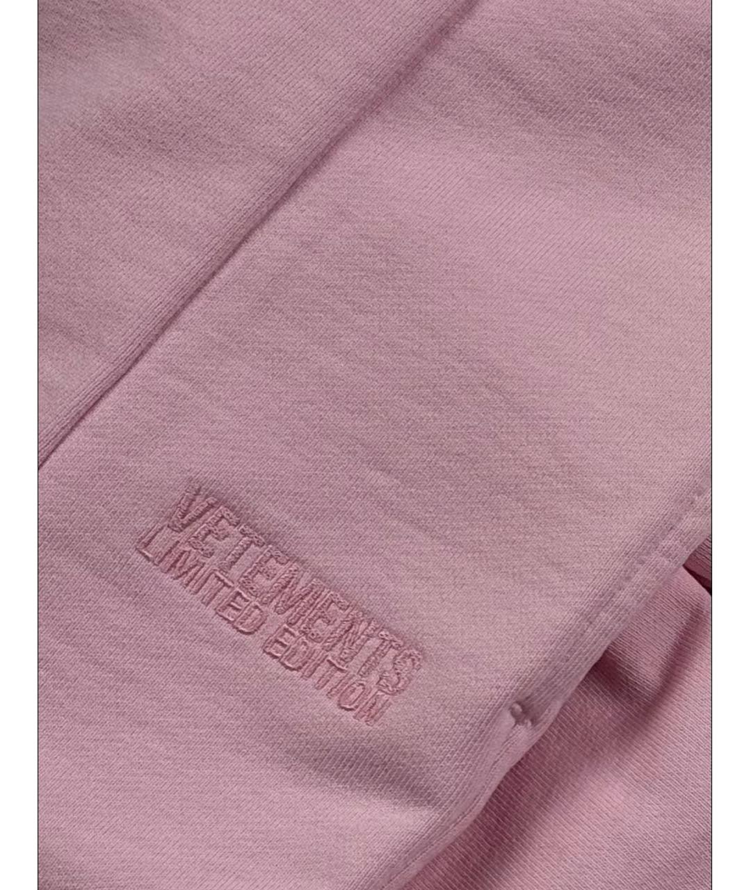 VETEMENTS Розовые хлопковые спортивные брюки и шорты, фото 5