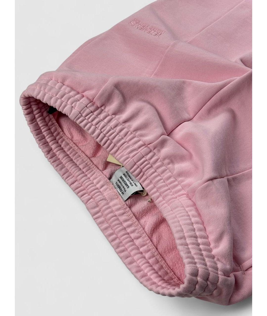 VETEMENTS Розовые хлопковые спортивные брюки и шорты, фото 3