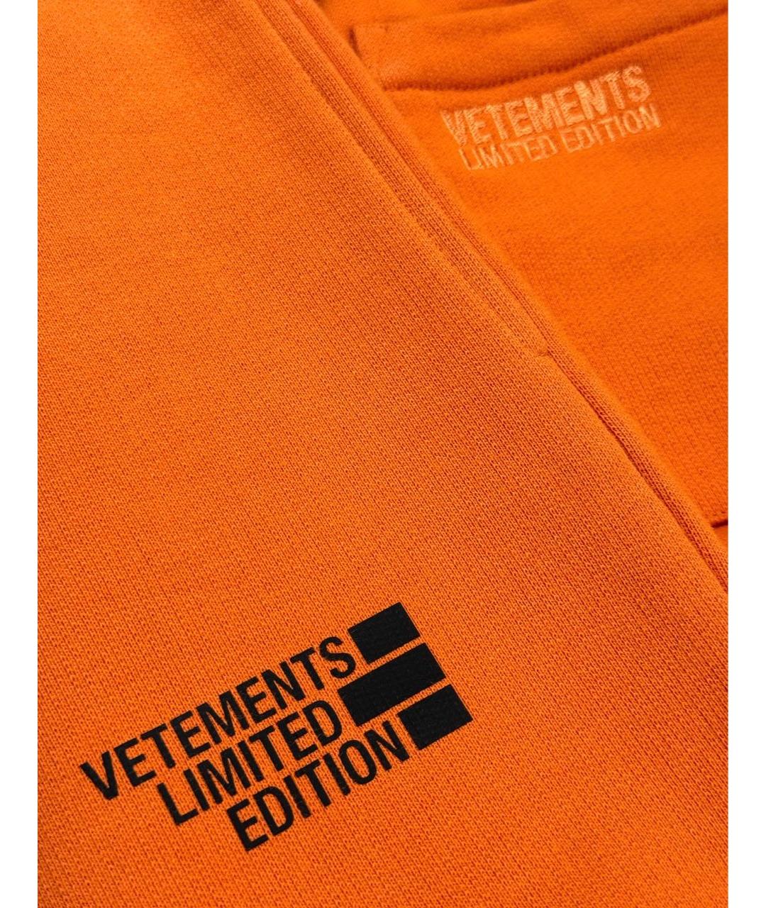 VETEMENTS Оранжевые хлопковые спортивные брюки и шорты, фото 3