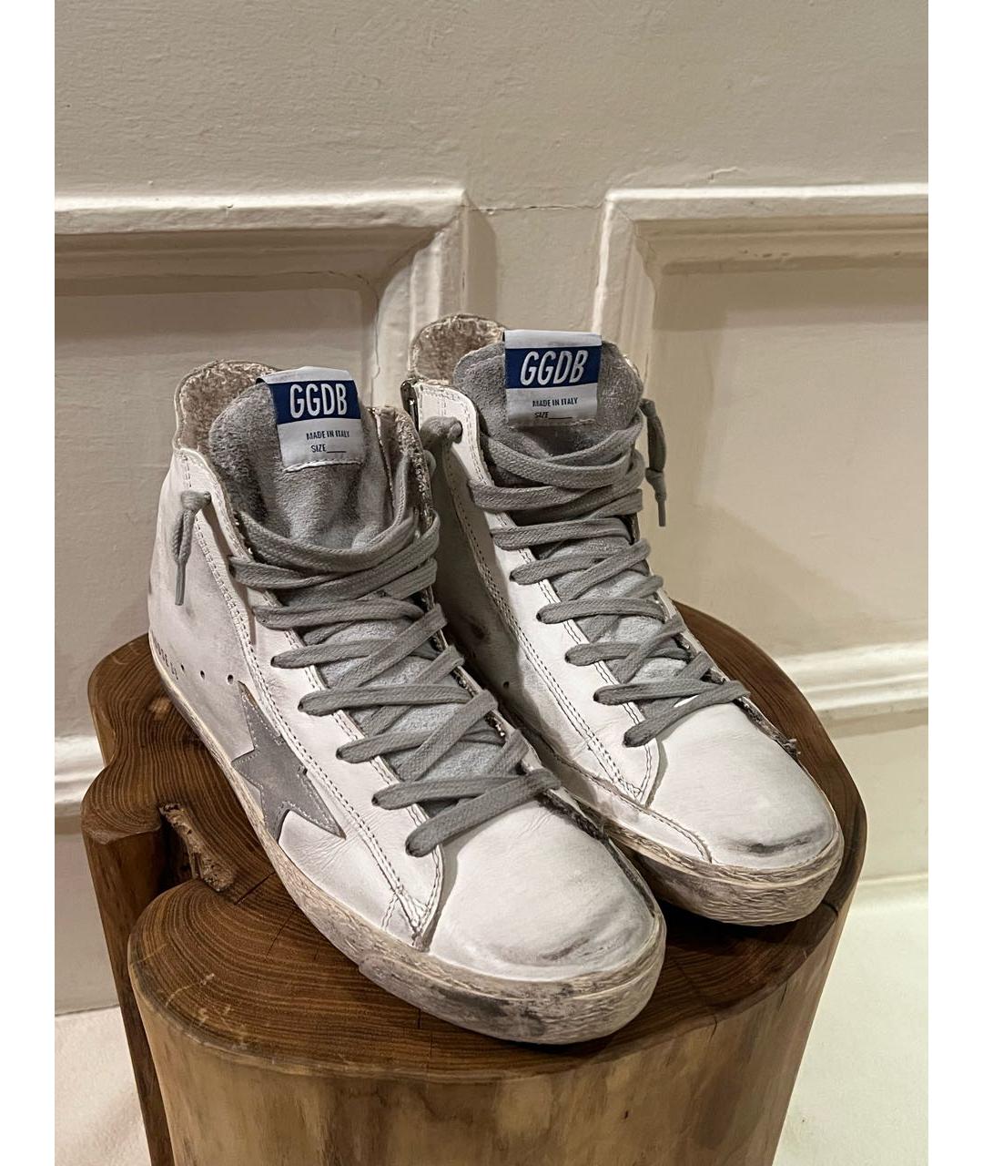 GOLDEN GOOSE Белые кожаные кеды, фото 3